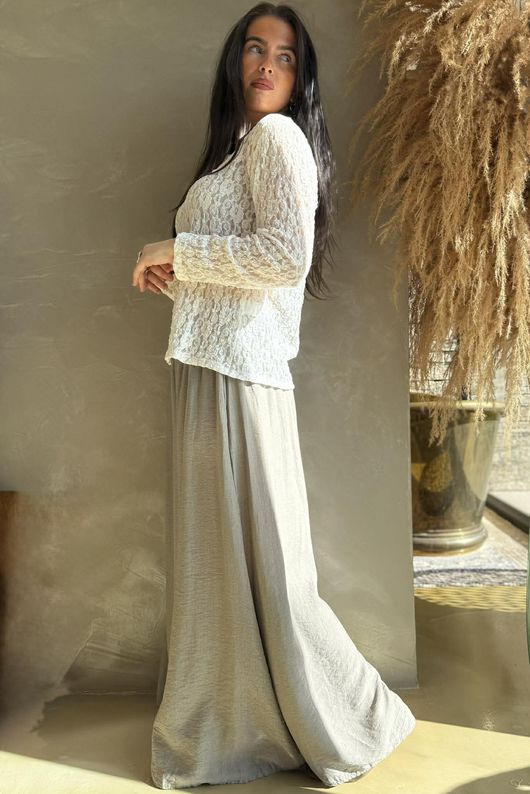 Marlowe Stretch Lace Top White